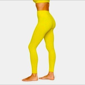 Outdoor Voices Women's Yellow Green Melange 7/8 Warmup Leggings size small